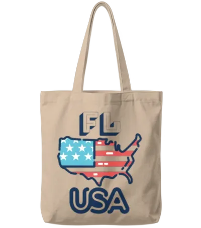 Fl, Usa, Florida Tote Bags - Natural