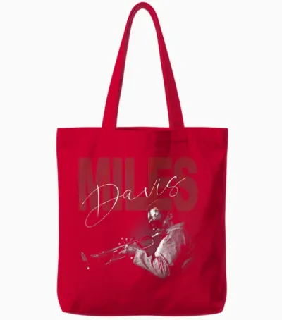 Offiziell Miles Davis Distressed Photo Jazz Legend Tote Bags - Red