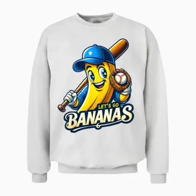 Funny Let's Go Bananas Cute Banana Fruit Lover Game Day Unisex Sweatshirt - White