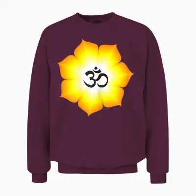 Om White Yoga Unisex Sweatshirt - Maroon