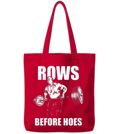 Rows Before Hoes Ronnie Coleman Tote Bags - Red