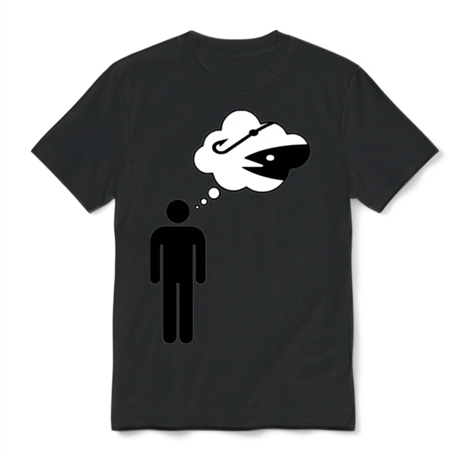 Thinking About Fishing Unisex T-Shirt - Black