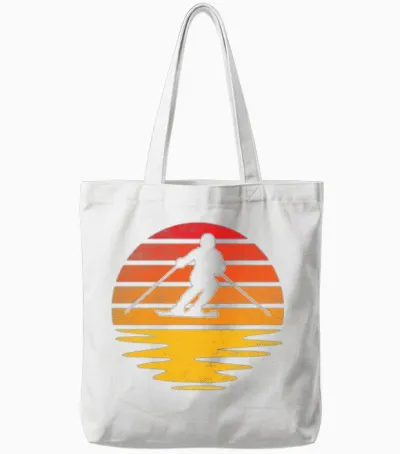 Ski Retro Tote Bags - White
