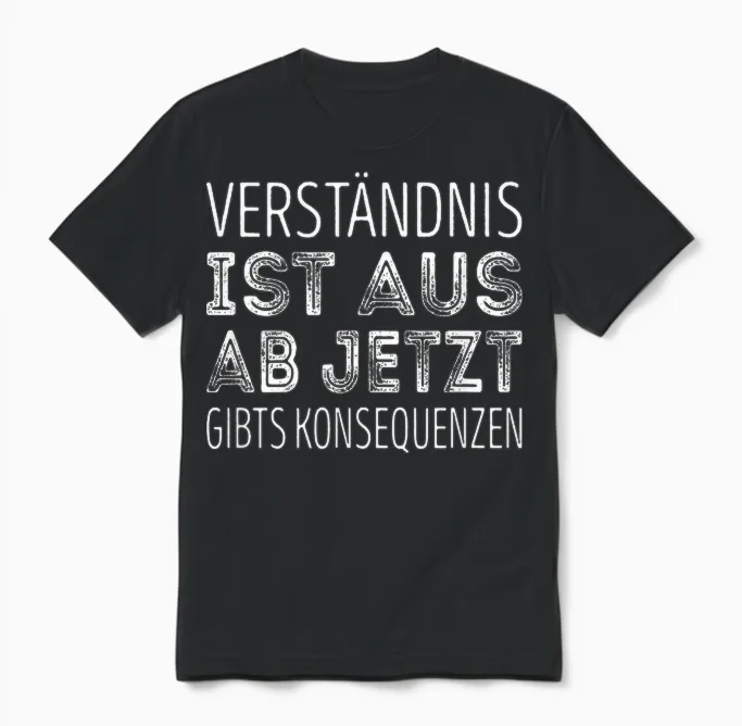 Verständnis Ist Aus Ab Jetzt Gibts Konsequenzen Unisex T-Shirt in Black