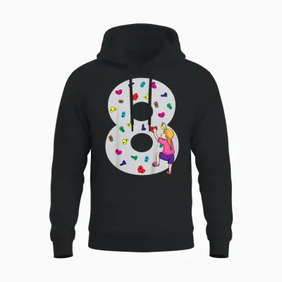 8.geburtstag Party Klettern Bouldern Kinder Geburtstag Girl Unisex Hoodie - Black