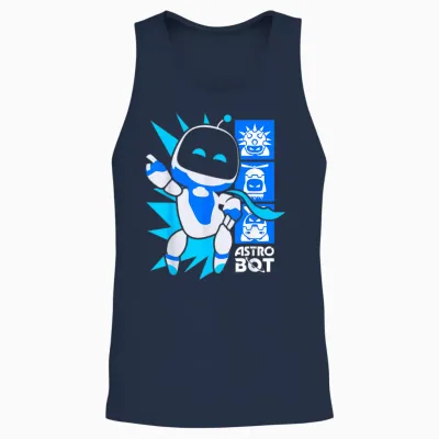 Astro Bot Rescue Mission Victory Pose Video Game Unisex Tank Top - Navy