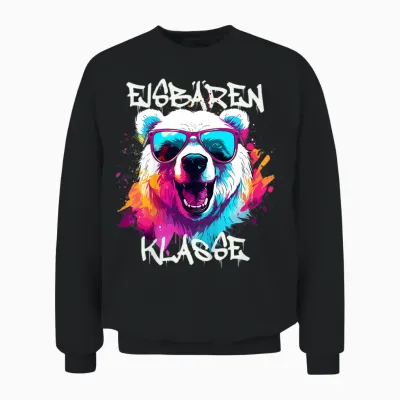 Kinder Cooler Eisbär Für Eisbärenklasse Grundschule, Klassentier Unisex Sweatshirt - Black