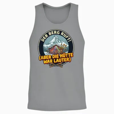 T-Shirt with German Text "der Berg Ruft - Apres Ski" Unisex Tank Top - Sport Grey