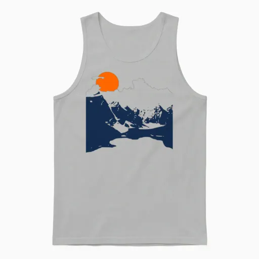 Mountains Hiking & Outdoors Gift Unisex Tank Top in Ash