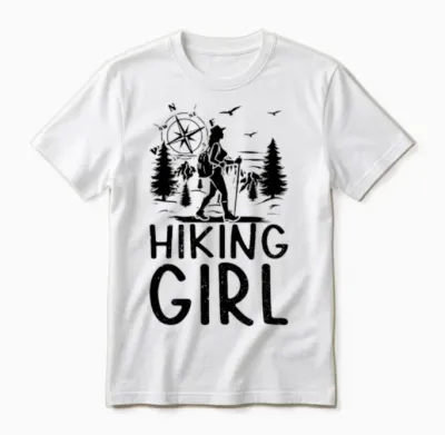 Hiking Girl Hiking Lover Mountain Hiking Unisex T-Shirt - White