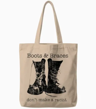 Boots & Braces Graphic - Skinhead Design - Tote Bags - Natural