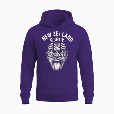 New Zealand Rugby Maori Haka Unisex Hoodie - Purple