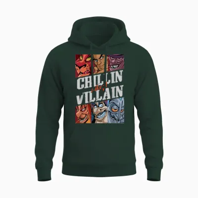 Disney Villains Chillin' Like a Villain Group Portrait T-Shirt Small Unisex Hoodie - Forest