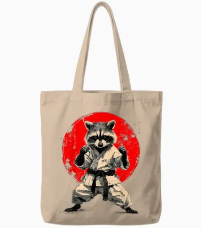 Karate and Judo | Japanese Martial Arts, Japan, Raccoon Tote Bags - Natural