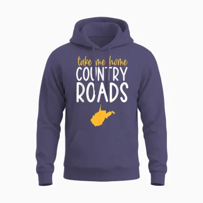 West Virginia Apparel | West Virginia Home | I Love Wv State Unisex Hoodie - Heather Sport Dark Navy