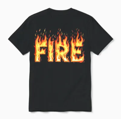 Fire Flame Shirt Adult Kids Men Women Fire and Ice Costume Unisex T-Shirt - Black
