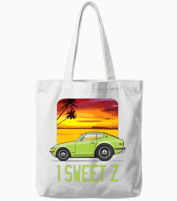 1 Sweet Lime Green Tote Bags in White