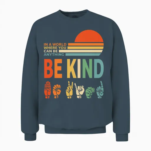 Be Kind Unisex Sweatshirt in Dark Heather
