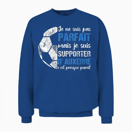 Supporter Auxerrois Humour Football Gift Supporter Auxerre T-Shirt, Black, S Unisex Sweatshirt - Royal