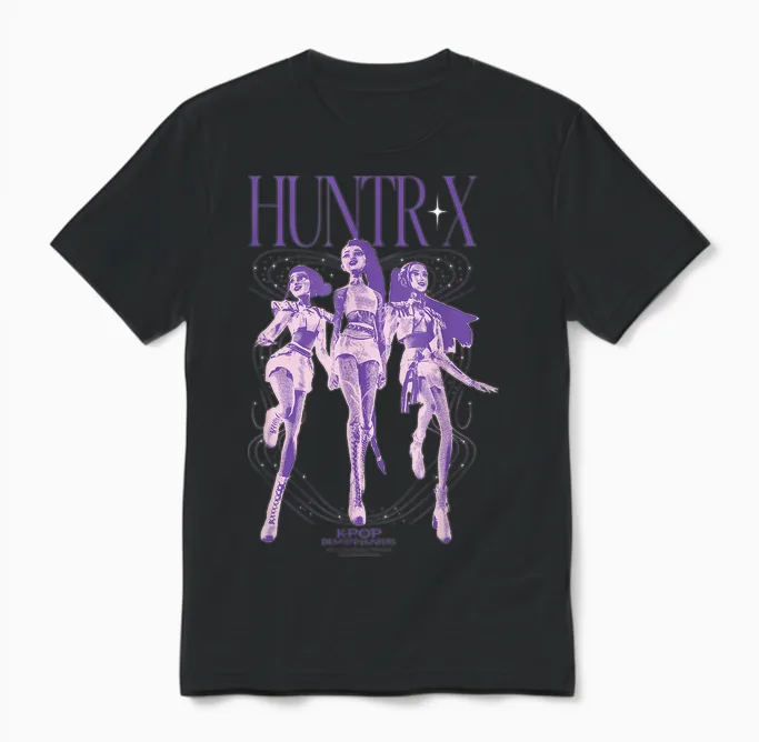 Kpop Demon Hunters Huntrix World Tour Unisex T-Shirt in Black