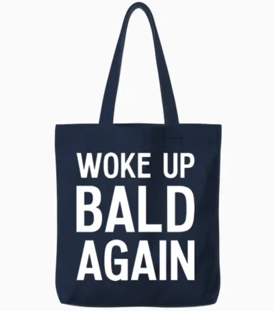 Funny Bald Joke Tote Bags - Navy