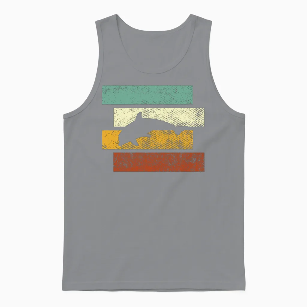 Dolphin Retro Unisex Tank Top in Sport Grey