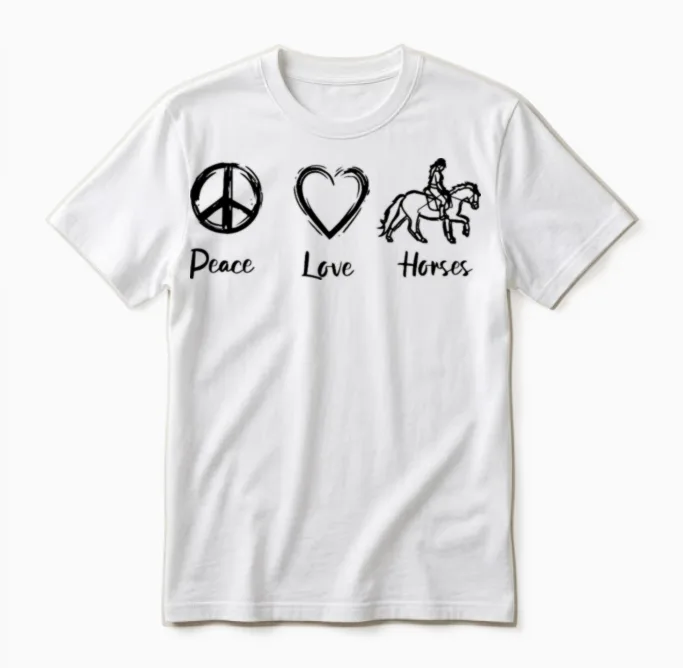 Horse Love - Lovers Unisex T-Shirt in White