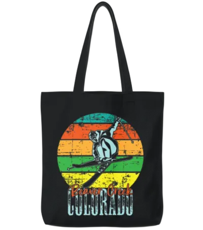 Colorado Mountain Ski Vacation Beaver Creek Skiing Tote Bags - Black