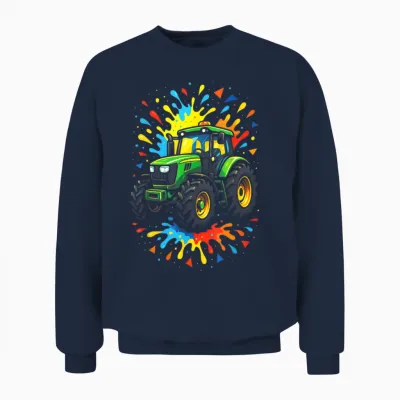 Dorfkind Dorfkinder Traktor Traktoren Trecker Unisex Sweatshirt - Navy