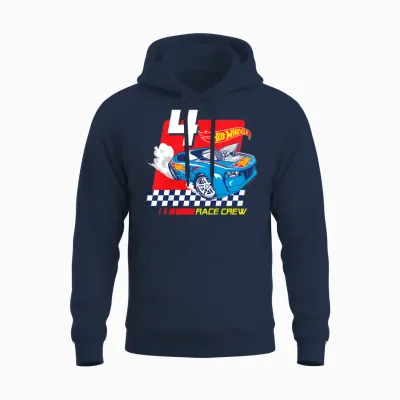Children's Hot Wheels Race Crew 4 Years Old T-Shirt, Black Unisex Hoodie - Navy