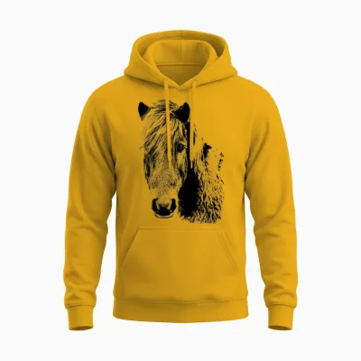 Head of a Icelandic Horse Unisex Hoodie - Gold