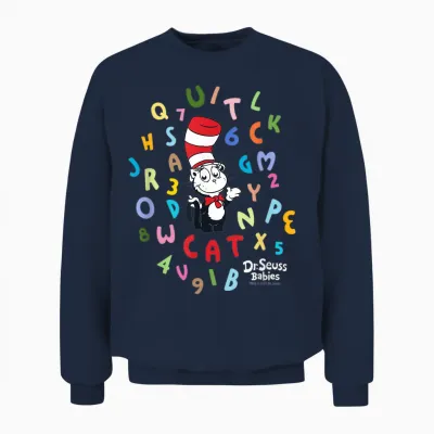 Dr.seuss Baby Cat in the Hat Officially Licensed Unisex Sweatshirt - Navy