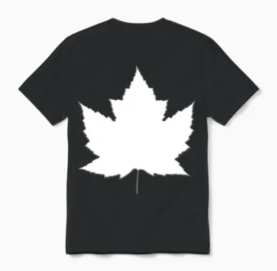 Canada Souvenirs White Maple Leaf Unisex T-Shirt - Black