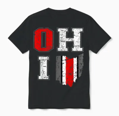 Vintage Ohio Tee State of Ohio Map Women Men Unisex T-Shirt - Black