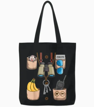 Zookeeper Costume Halloween Tote Bags - Black