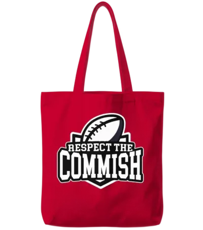 Respect the Commish Tote Bags - Red