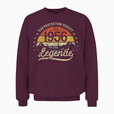 Legende Seit 1956 70 Jahre 70. Geburtstag Mann Frau Geschenk Unisex Sweatshirt - Maroon