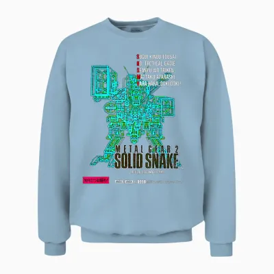 Gear Box Art Aus Metall, Japanisches Retro-Gamer-Klassiker, 8-Bit-Stealth Unisex Sweatshirt - Light Blue