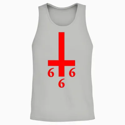 Umgedrehtes Kreuz 666 Satan Luzifer Antichrist Atheist Unisex Tank Top - Ash
