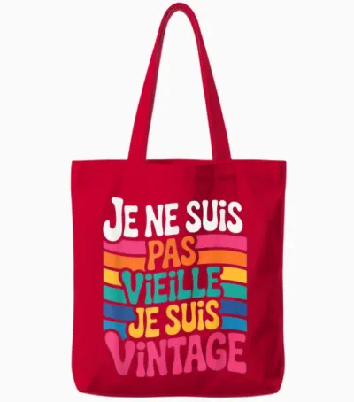 Je Ne Suis Pas Vieille Je Suis Vintage Gift Funny Humour Tote Bags - Red