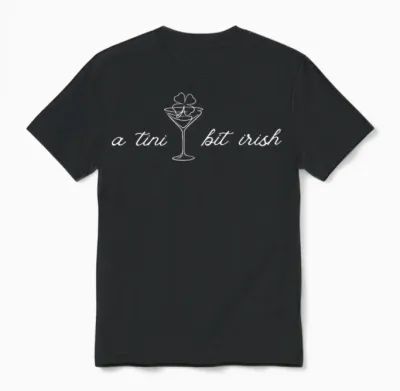 A Tini Bit Irish Lucky Shamrock Ireland St.patrick's Day Unisex T-Shirt - Black