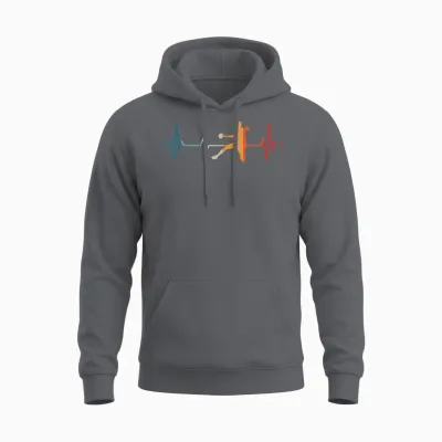 Handballer Heartbeat Handball T-Shirt, Black Unisex Hoodie - Charcoal