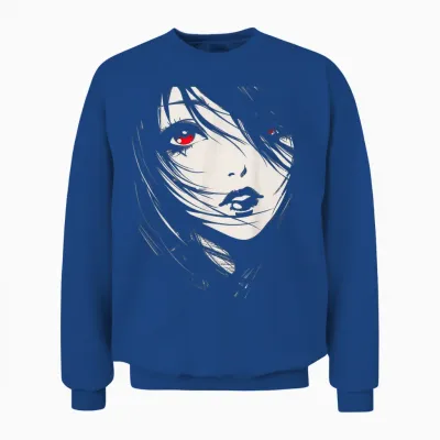 Anime Manga Graphic Illustration Anime T-Shirt, Black, S Unisex Sweatshirt - Royal