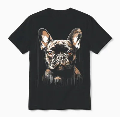 Französische Bulldogge Motiv Pet Art Hund Französische Bulldogge Unisex T-Shirt - Black