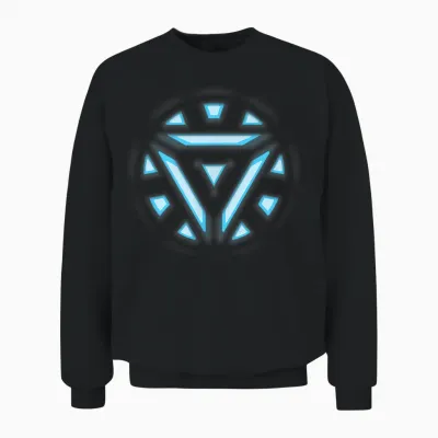 Marvel Studios Iron Man Tony Stark Arc Reactor T-Shirt, Black Unisex Sweatshirt - Black