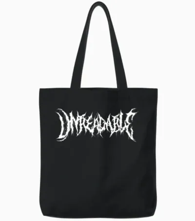 Unreadable. Death Metal, Extreme Black Metal Band Funny Rock Tote Bags - Black