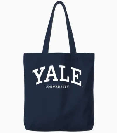 Weißes Logo Der Universität Yale Tote Bags - Navy