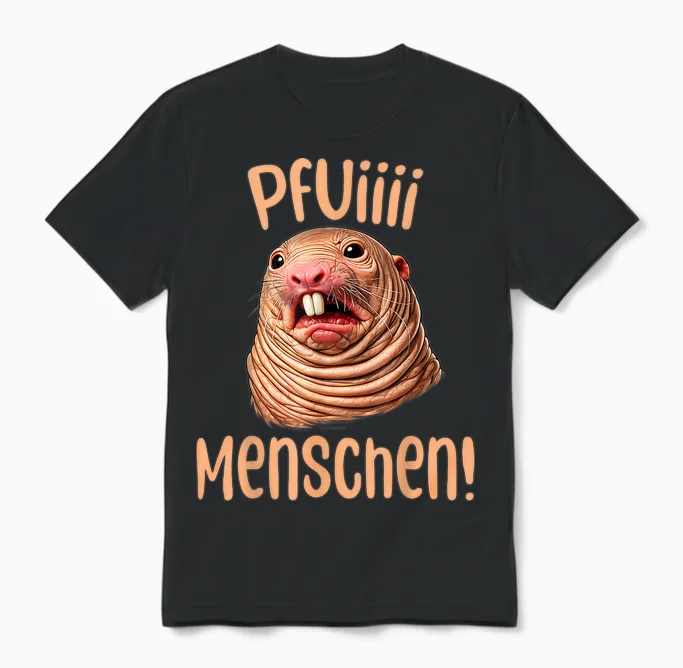 Nacktmull Tshirt Lustiges Ugly Shirt Hässliches Tshirt Ratte Unisex T-Shirt in Black