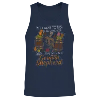 German Shepherd Dog Service Dogs Guard Dog Unisex Tank Top - Navy – 2