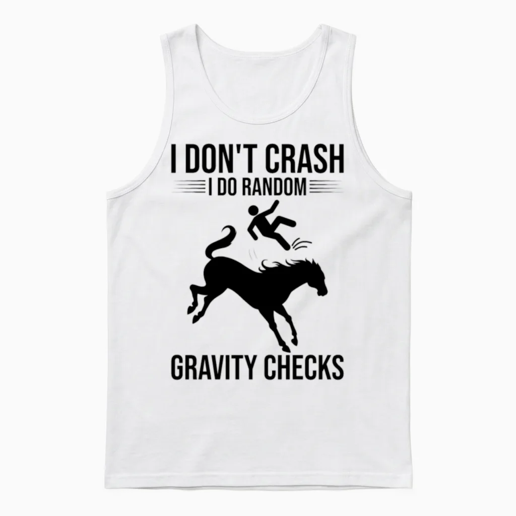 Funny Equestrian Horse Vaulting Unisex Tank Top in White